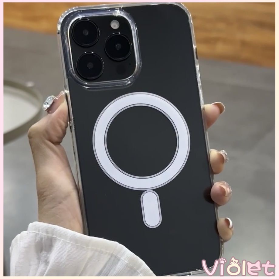 แม่เหล็ก เคสใสกันกระแทก เคสสําหรับไอโฟน11 เคสชาร์ได้ สำหรับ IPhone16 13 15 7Plus 14 12 11 Pro MAX 8 6 7 6S Plus - รูปที่ 2