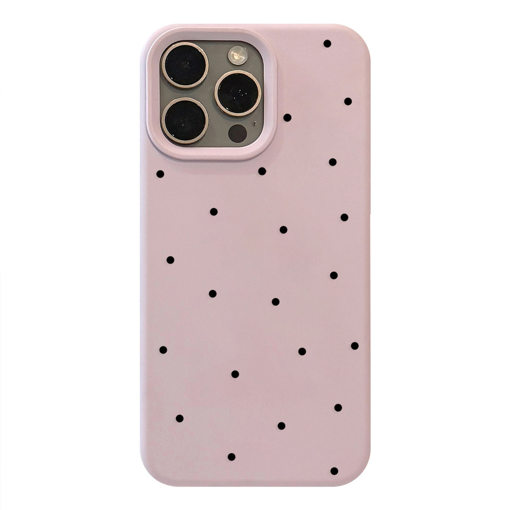 Bean สีม่วงจุดสีดําขนาดเล็ก, ขาตั้งเมฆสีม่วง-เทา, TPU สําหรับ apple iphone12 13 14 15 16pro max plus - รูปที่ 3