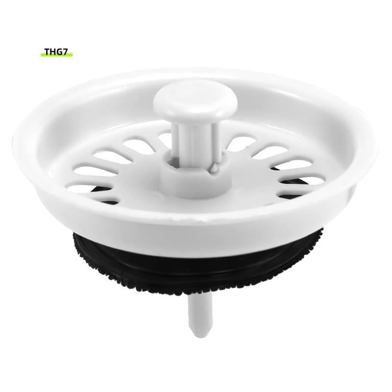 Belinda7Food Waste Stopper Lock Sink Drain Strainer 3.1" Dia White Black Plastic