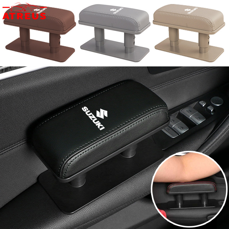 Suzuki วางแขนในรถยนต์ PU หนัง ที่รองข้อศอก รถคอนโซลกลางเบาะ Pad ที่พักแขน แผ่นรองเพิ่มความสูงของที่ร
