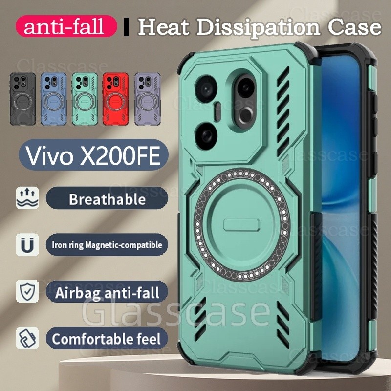 Vivo X200FE 2025 สําหรับ Vivo X200 FE X200FE VivoX200FE Hollow การกระจายความร้อนเคสโทรศัพท์ป้องกันกล้องสี่มุมถุงลมนิรภัยกันกระแทกปกหลัง