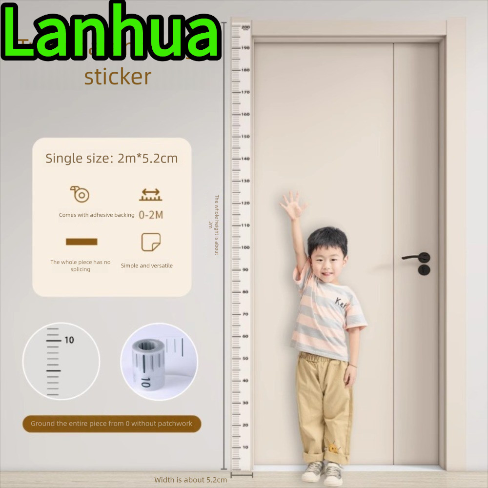 แลนฮัว แผนภูมิการเจริญเติบโตของเด็ก, สติกเกอร์วัดส่วนสูงแบบมีกาวในตัวกันน้ํา, เทปวัดความสูง 2ม แบบถอดได้โปร่งใสสําหรับทารก