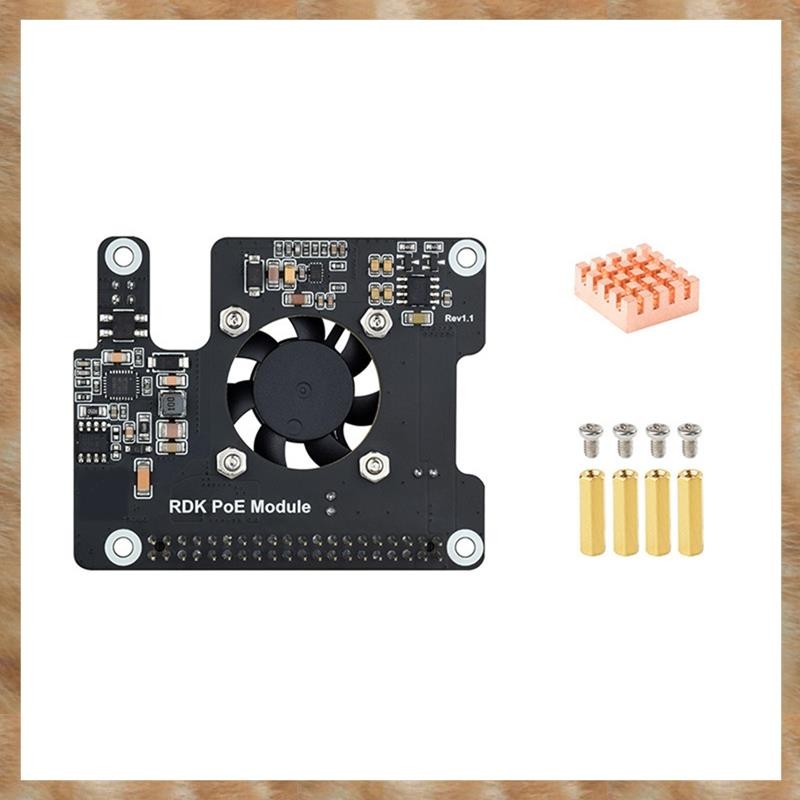 [KYG] สําหรับบอร์ดขยาย RDK X5 PoE 802.3af/At อีเธอร์เน็ตกําลังสูงพร้อมพัดลมระบายความร้อนและฮีทซิงค์โ