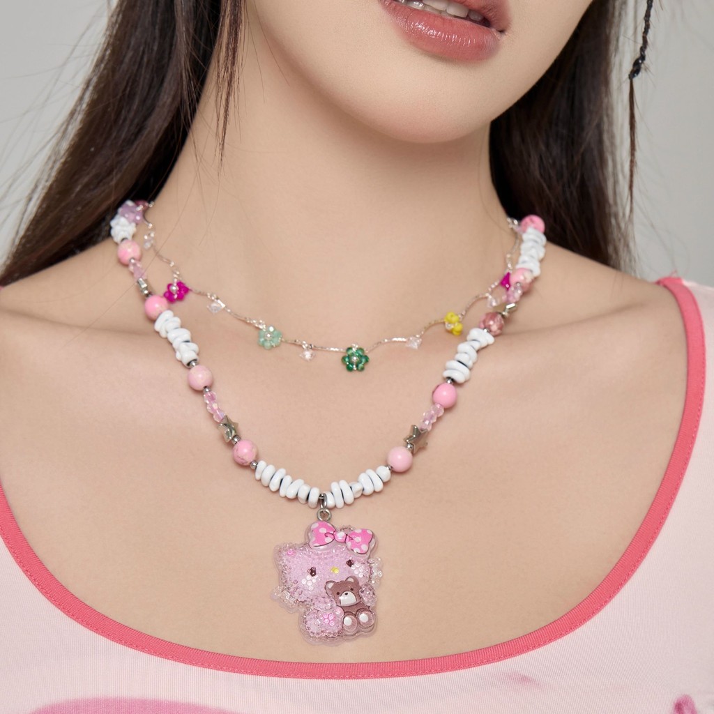 AVA Original Hello Kitty Cat Clavicle Chain Y2K Sweet Cool Girl Dopamine ที่ไม่ซ้ํากันหวาน Hot Girl 