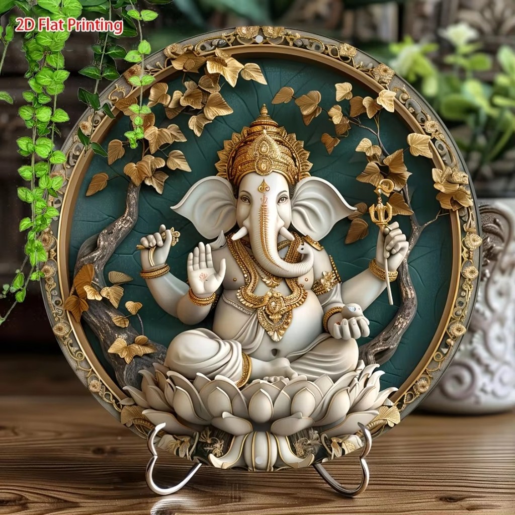 ป้ายแขวนผนังพระพิฆเนศวินเทจทนสภาพอากาศ | Décor Indian Home ตกแต่งเทศกาลและปาร์ตี้ ไม่ต้องใช้ไฟฟ้า