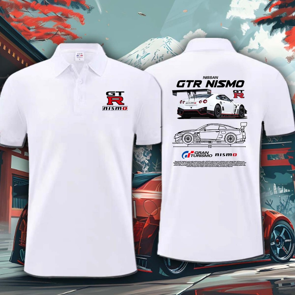 เสื้อโปโล  Nissan GTR Nissan Polo Shirt GTR Nismo Polo R35 R32  ผ้าCotton 100%ใส่ได้ ทั้ง ชาย#07