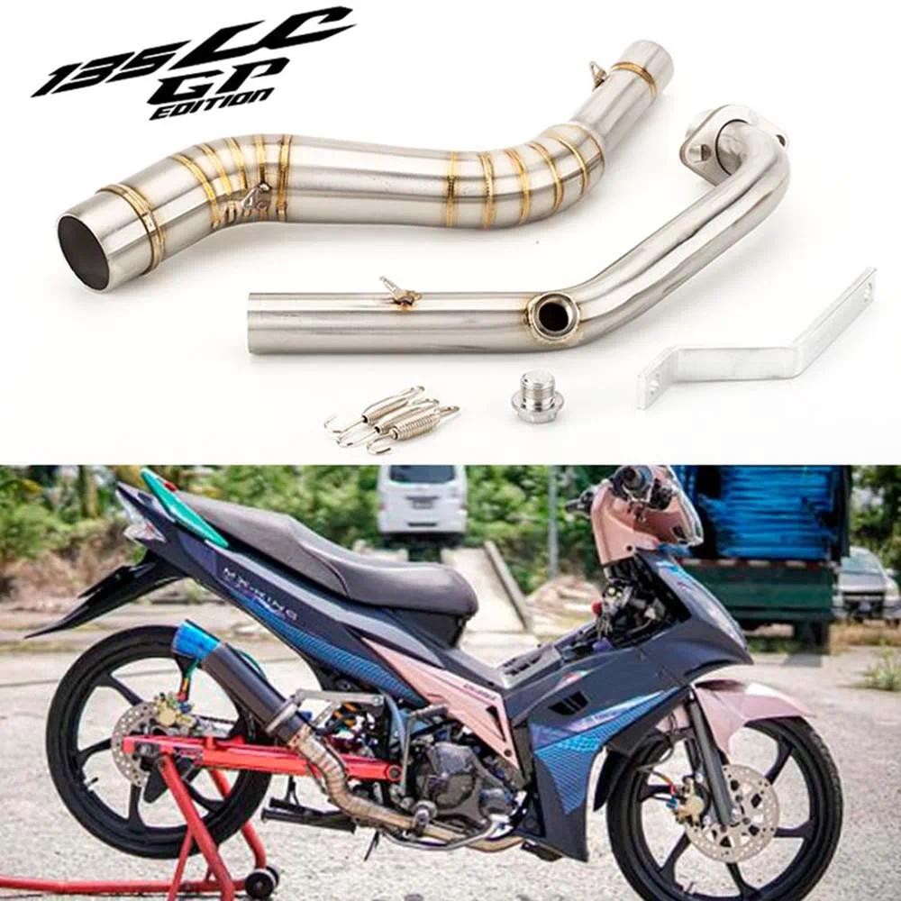 รถจักรยานยนต์ดัดแปลงท่อไอท่อไอเสีย LC135 ด้านหน้า 135 LC GP ท่อไอเสีย NLK Scorpion ไอเสีย Sniper 135