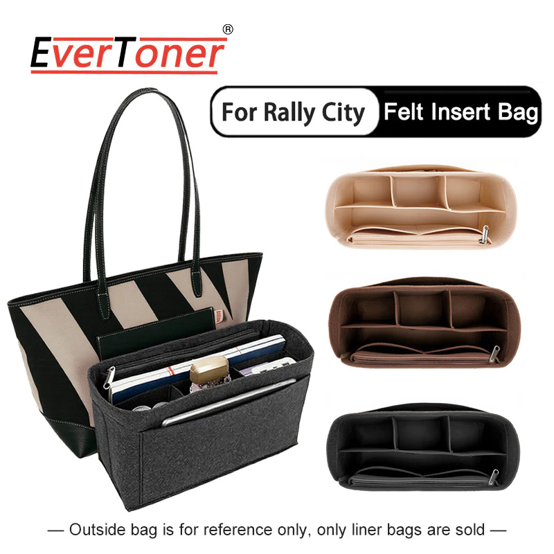 EverToner Inner Organizer เหมาะสำหรับ Rally City Tote Bag กระเป๋าสตรี ทำจากฟลัท ใช้ใส่เครื่องสำอางในกระเป๋าเดินทาง