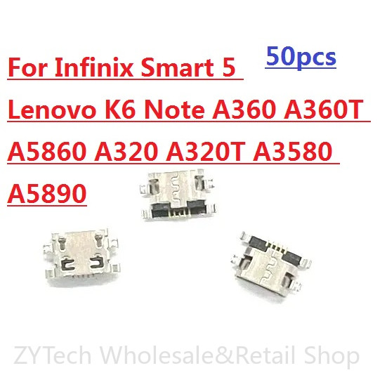 10-50pcs ชาร์จ Pin สําหรับ Lenovo K6Note A360 A360T A5860 A320 A320T A3580 A5890 Charger Port Connec
