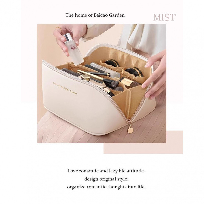 [MIST] Makeup Bag จุใหญ่ กันน้ำ ป้องกันคราบ เปิด180° สำหรับเดินทาง - รูปที่ 7
