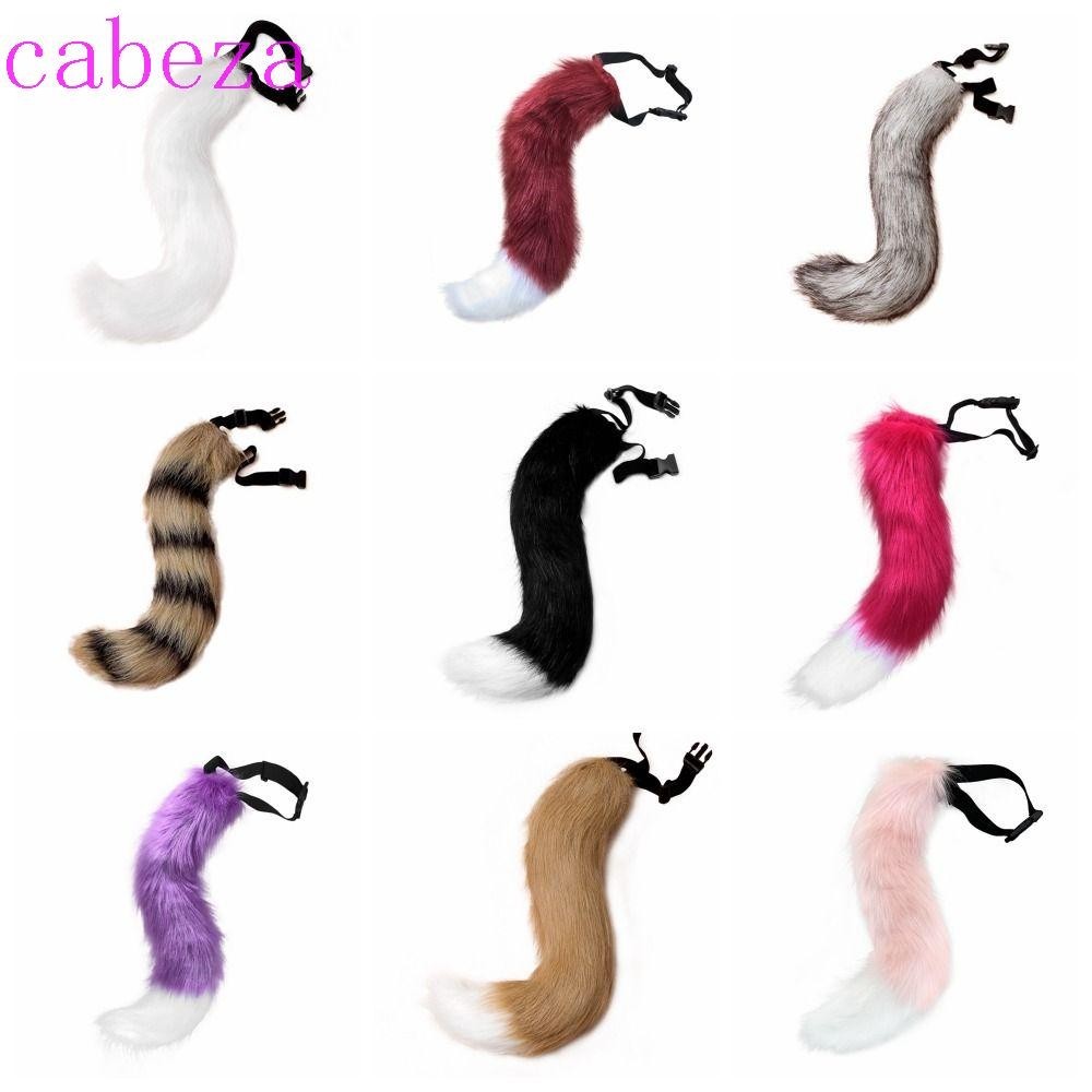 Cabeza คอสเพลย์ฮาโลวีนอุปกรณ์เสริม,ตุ๊กตายาวหางฮาโลวีนสัตว์คอสเพลย์ Props,ฮาโลวีนตกแต่งปรับหัวเข็มขัดหลายสีสัตว์คอสเพลย์ Props Party