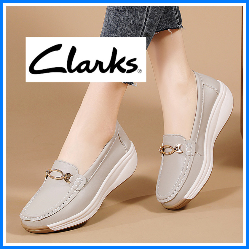 Ready STOCK รองเท้าผู้หญิง รองเท้าหนังลําลองผู้หญิง Clarks_ สุภาพสตรีรองเท้า Boat Shoes Flat Shoes ผ