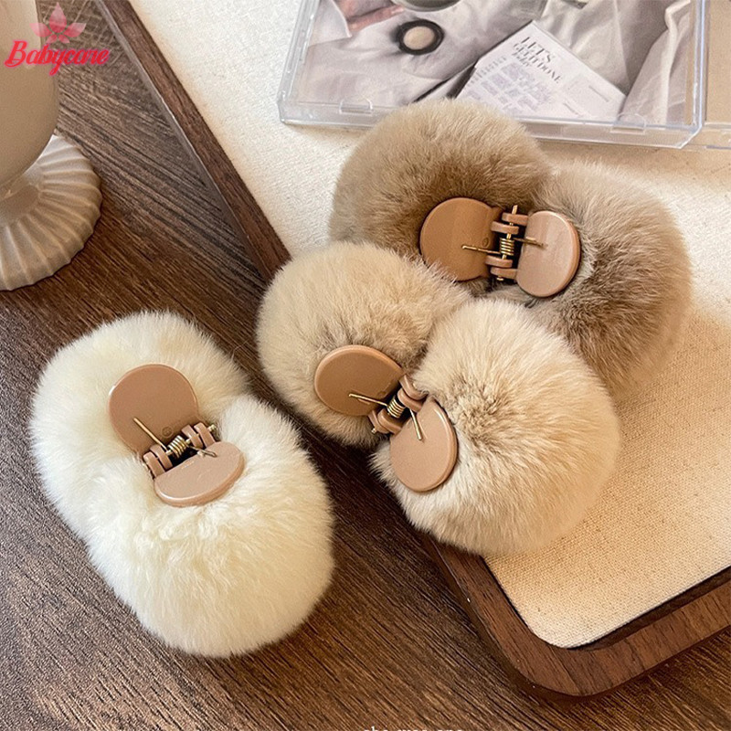 Byce> น่ารักสองด้าน Hairball Bobby ผมเลียนแบบกระต่ายขนสัตว์ Clasp คลิปฤดูใบไม้ร่วงฤดูหนาว Plush คลิปขนาดเล็กขอบคลิป Hairpin Claw ใหม่