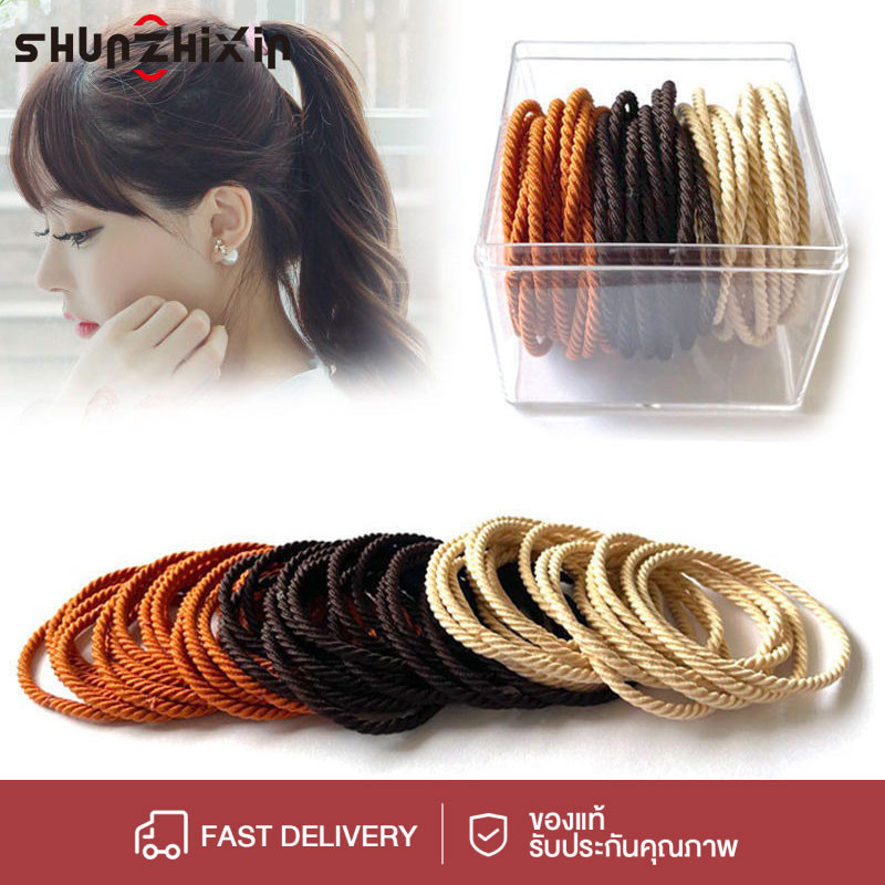 SZX 50ชิ้น ยางรัดผมผู้หญิงสไตล์เรียบง่ายสไตล์ญี่ปุ่นและเกาหลี