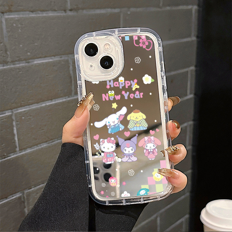 สำหรับ iPhone6 7 8 11 13 15 1412Pro SE2020 X XS XR Max X MAX 8 14 15Plus การ์ตูนแฟลชผงทรายเต็มหน้าจอเคสโทรศัพท์โปร่งใส