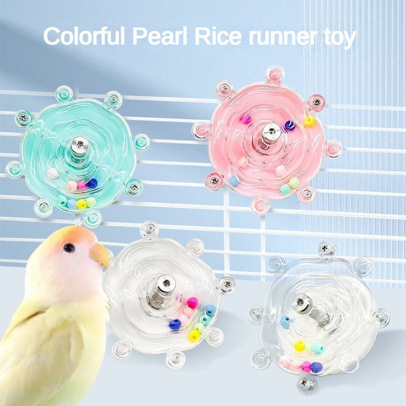 นกแก้วของเล่นล้อที่มีสีสันนกสนุกเคี้ยวของเล่นกราม