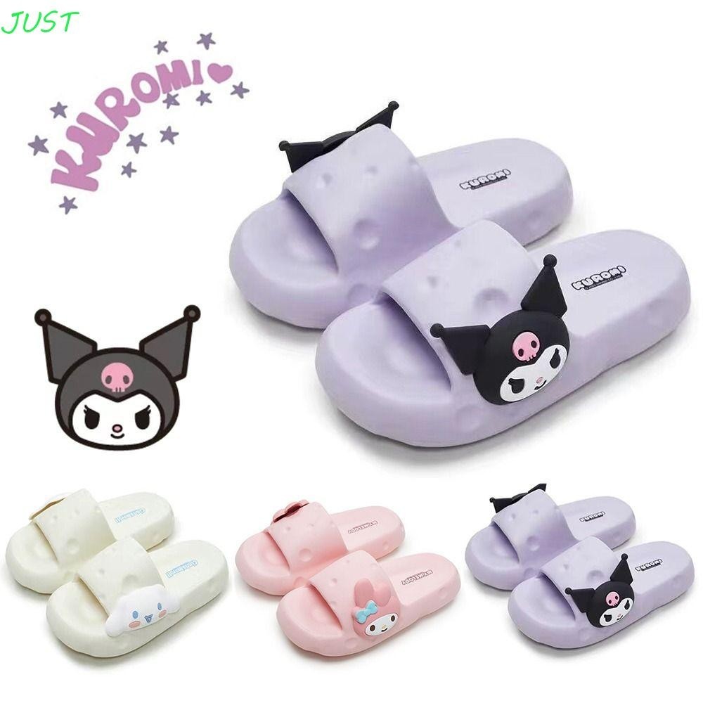 Just Kawaii รองเท้าแตะเด็กผู้หญิง, Kuromi My Melody Cinnamoroll รองเท้าแตะหอพัก,ทุกวัน Anti-Slip การ์ตูนนุ่มหนารองเท้าในครัวเรือน Home