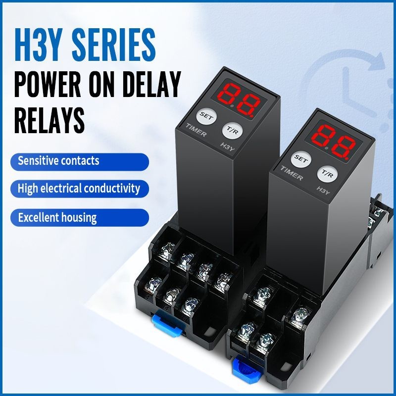 ✦New small digital display H3Y-2/H3Y-4 time relay cycle time control delayer 12V24V220V with base so