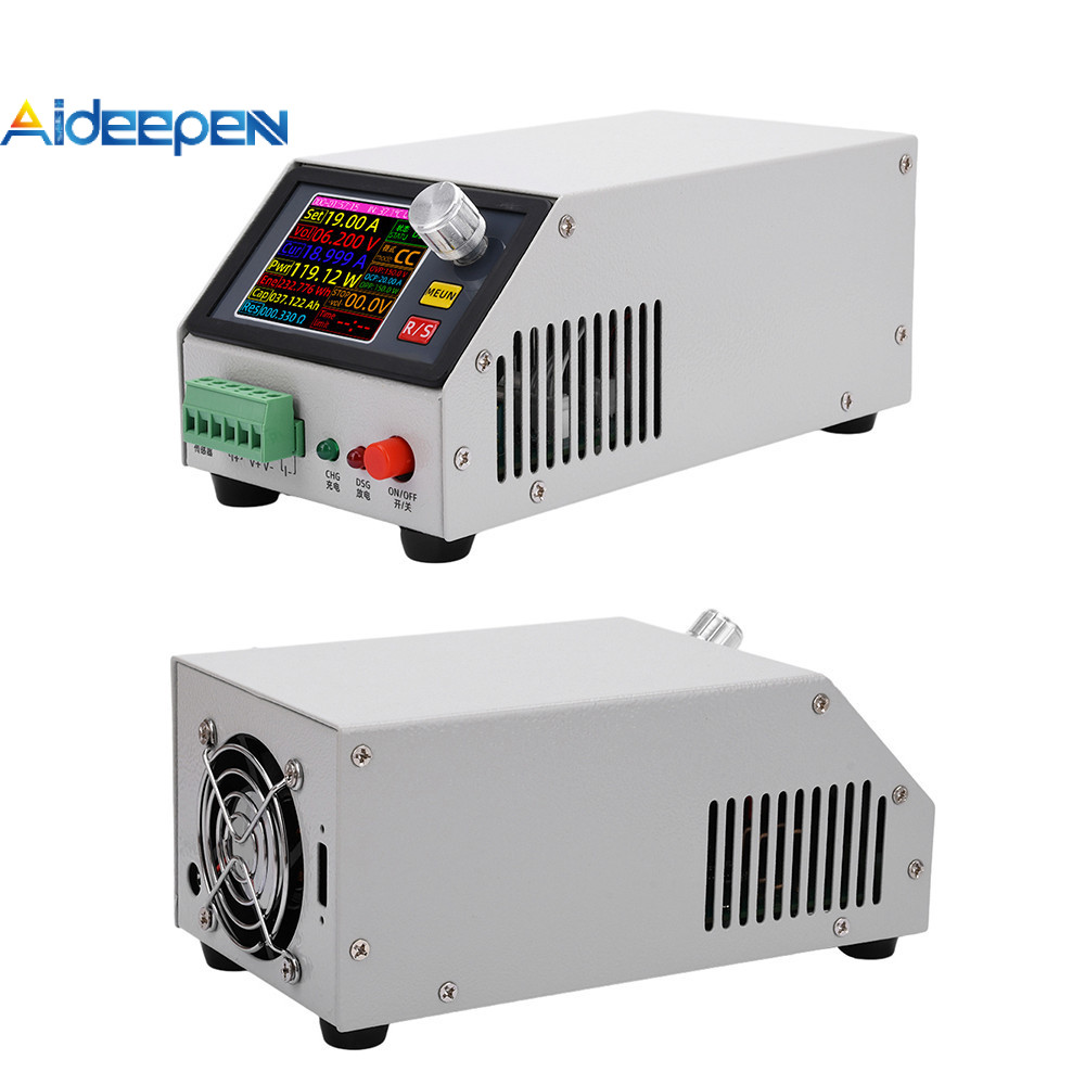 Aideepen หน้าจอสี 2.4 นิ้ว DC Cnc เครื่องทดสอบโหลดอิเล็กทรอนิกส์ DC 0 ~ 150V 20A 150W