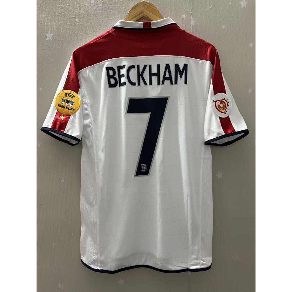 2004 ENGLAN BECKHAM GERRARD LAMPARD OWEN คุณภาพสูง Home Retro ฟุตบอล Jersey เสื้อยืดที่กําหนดเอง ROONEY