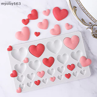 Myoloy 25 Cavity Love แม่พิมพ์ซิลิโคน DIY รูปหัวใจเค้กแม่พิมพ์ Pastry Fondant ช็อกโกแลตเค้กตกแต่งเครื่องมือเบเกอรี่อุปกรณ์เรซิ่น Mould TH
