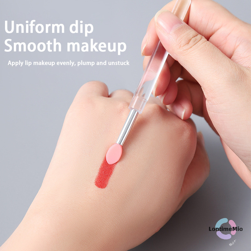 Lontimemio] แปรงทาปากซิลิโคนแบบพกพา 1 ชิ้นพร้อมฝาครอบ Soft al Lip Balm Applicator Lipgloss แปรงแต่งหน้าใหม่