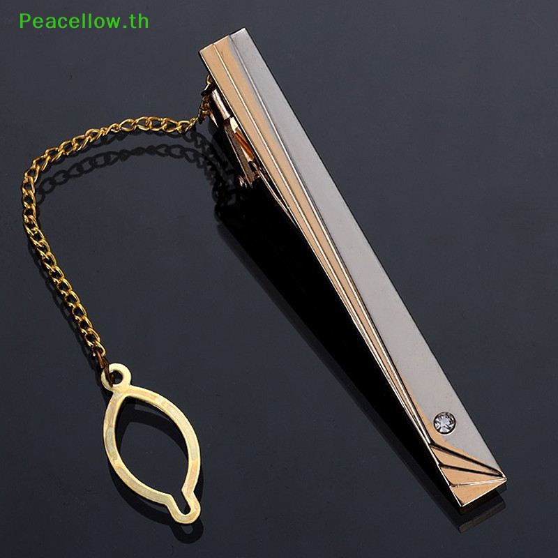 Peacellow ผู้ชายโลหะ Simple เนคไทหัวเข็มขัดทองเงินสี Tie Bar Clasp คลิป Clamp Ties Pin แฟชั่นประณีตเครื่องประดับสําหรับงานแต่งงานของขวัญ TH
