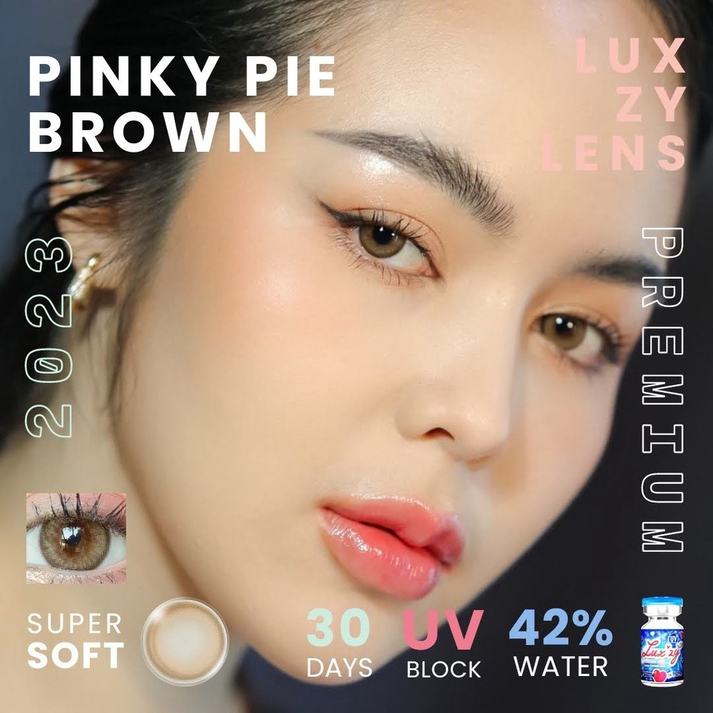 คอนแทคเลนส์(มินิ)🔥Pinky Pie🔥(LuxzyLens) สี : Brown รายเดือน มีค่าสายตา