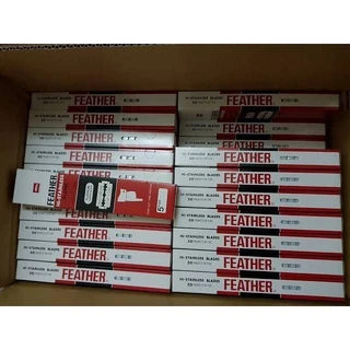 ใบมีดขนนก Feather ใบมีดโกนสแตนเลส ใบมีดโกน โกนหนวด โกนผม กันคิ้ว ใบมีดโกน 2 คม บรรจุ 5 ใบสเตนเลส