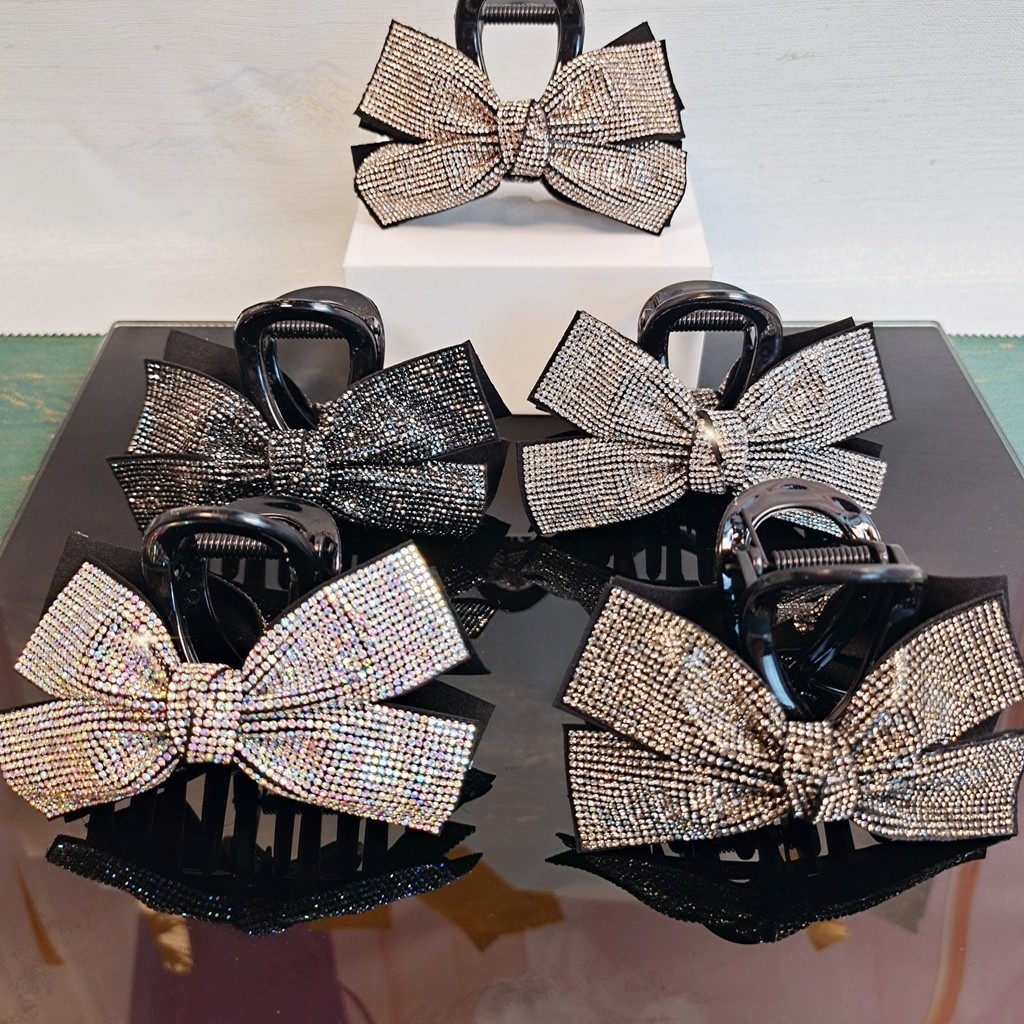 สไตล์ใหม่ High-End Bowknot Rhinestone คว้าคลิปหญิงหรูหรา High-En