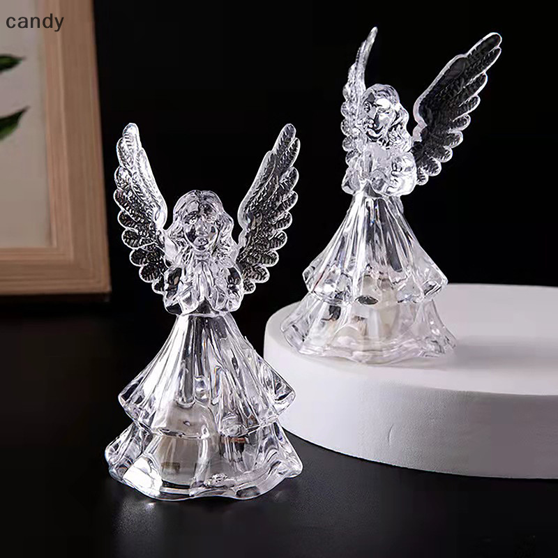 Ndy โคมไฟข้างเตียงที่มีสีสันเรืองแสงคริสตัลปีกตกแต่ง 3D Angel สไตล์เดสก์ท็อปโคมไฟกลางคืนโคมไฟกลางคืนสําหรับ Home Angel ไฟ LED N