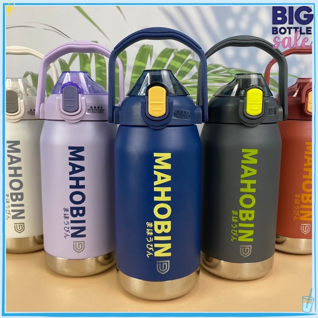 แก้วเชค Mahobin แก้วเก็บความเย็น กระบอกน้ำ ขวดน้ำ ขนาด1000 ML / 1200ML  สแตนเลส sus316 กระติกน้ำเก็บ