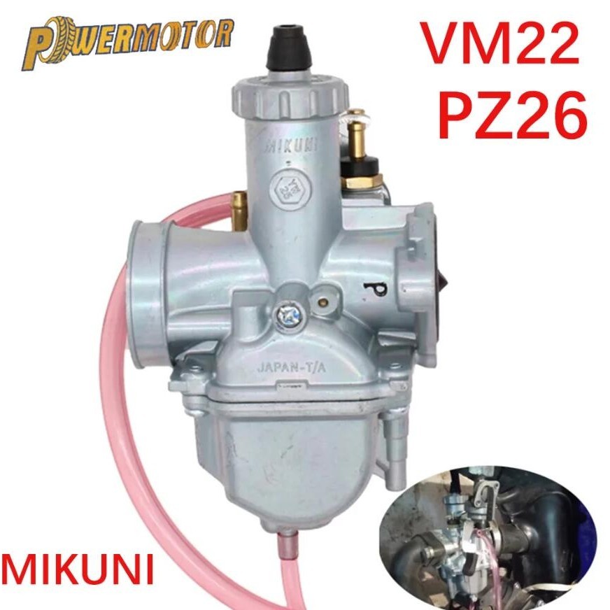 Motorcycle Mikuni Carburetor VM22 26mm Carb Intake Pipe Manifold For Honda Yamaha XR50 CRF70 110-160