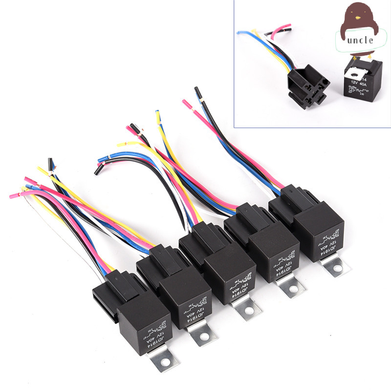 [UN] รีเลย์ยานยนต์กันน้ํา 12V 5Pin 40A รีเลย์รถยนต์ 12V 5Pin พร้อมรีเลย์ซ็อกเก็ต TH