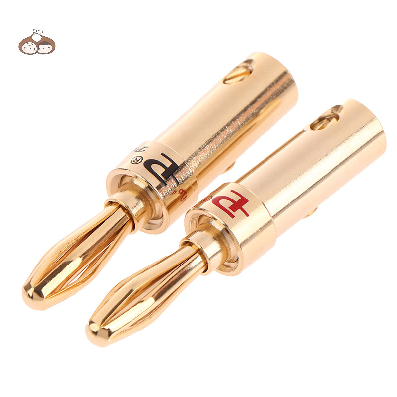 Bef 2 ชิ้นทองแดงชุบทองข้ามกล้วยลําโพงปลั๊กอะแดปเตอร์ตัวเชื่อมต่อกล้วยเสียงสําหรับลําโพงเครื่องขยายเสียงลวด TH