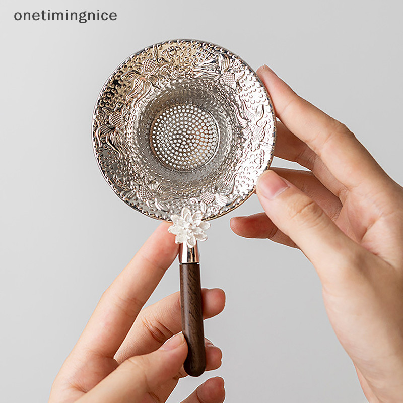 Onetimingnice ตาข่ายโลหะกรองชาสแตนเลสกรองตะแกรง Teaware ลูกไม้ชาท่อระบายน้ําที่มีประโยชน์ชา Infusers อุปกรณ์ครัว Onetimingnice