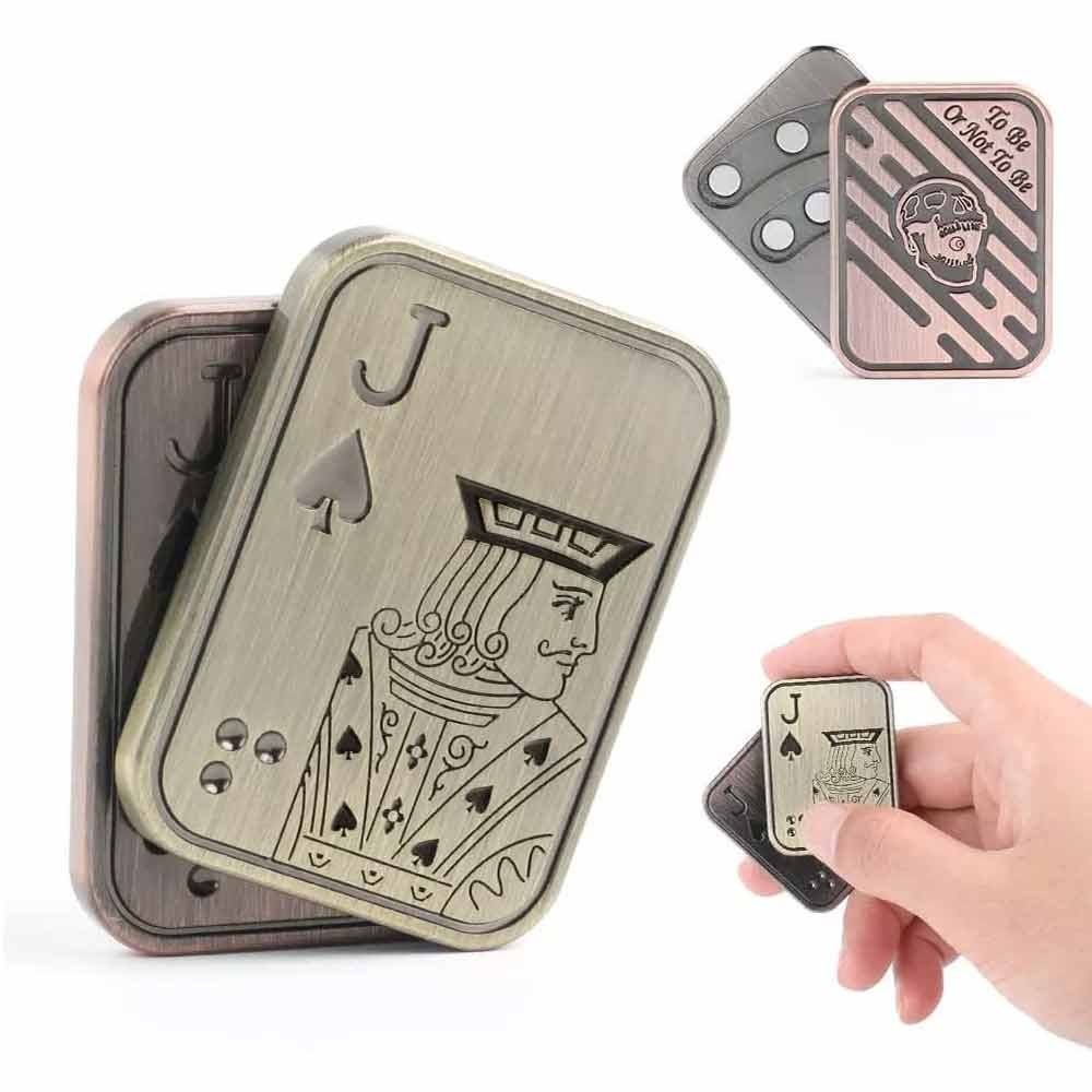 J-Poker Style Fidget Clicker Slider Shuffle EDC Metal Magnetic Push Slider Toy Stress Relief Toy