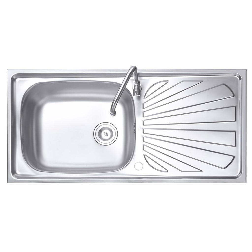 AJuShop MEX อ่างล้างจาน 1 หลุม 1 ที่พัก รุ่น DSX100 สีสเตนเลส **ถูกมาก