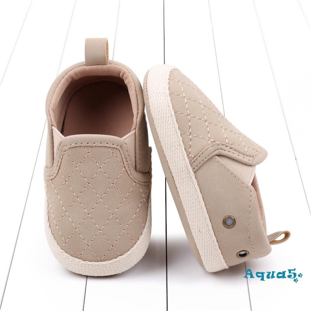 Aqq-baby First Walking รองเท้าแฟชั่น Quilted Crib รองเท้านุ่ม Slip-on รองเท้าผ้าใบสําหรับเด็กทารกชายหญิง ราคา ถูกที่สุด ดีลบีเคเค แกลเลอรีภาพที่ 5
