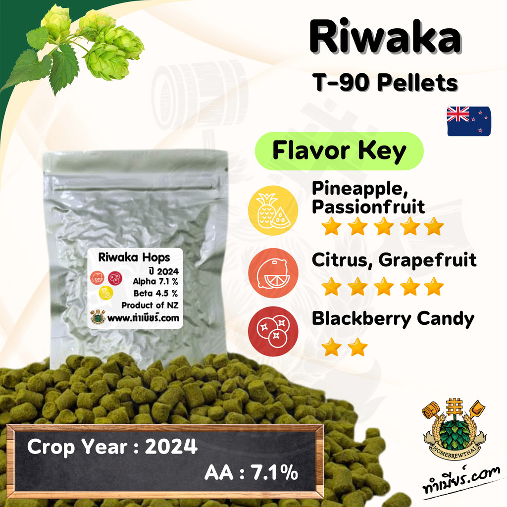 Riwaka Hops Pellet (ฮอปส์)