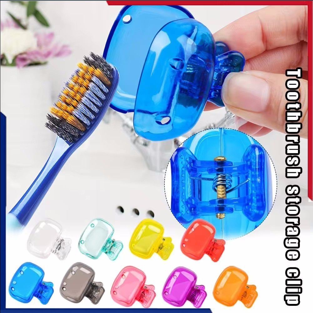หัวแปรงสีฟันครอบคลุมการเดินทางแปรงสีฟันป้องกันหมวกแปรงฝักกรณีป้องกันแบบพกพาคลิปพลาสติกสําหรับการเดินทางในครัวเรือน