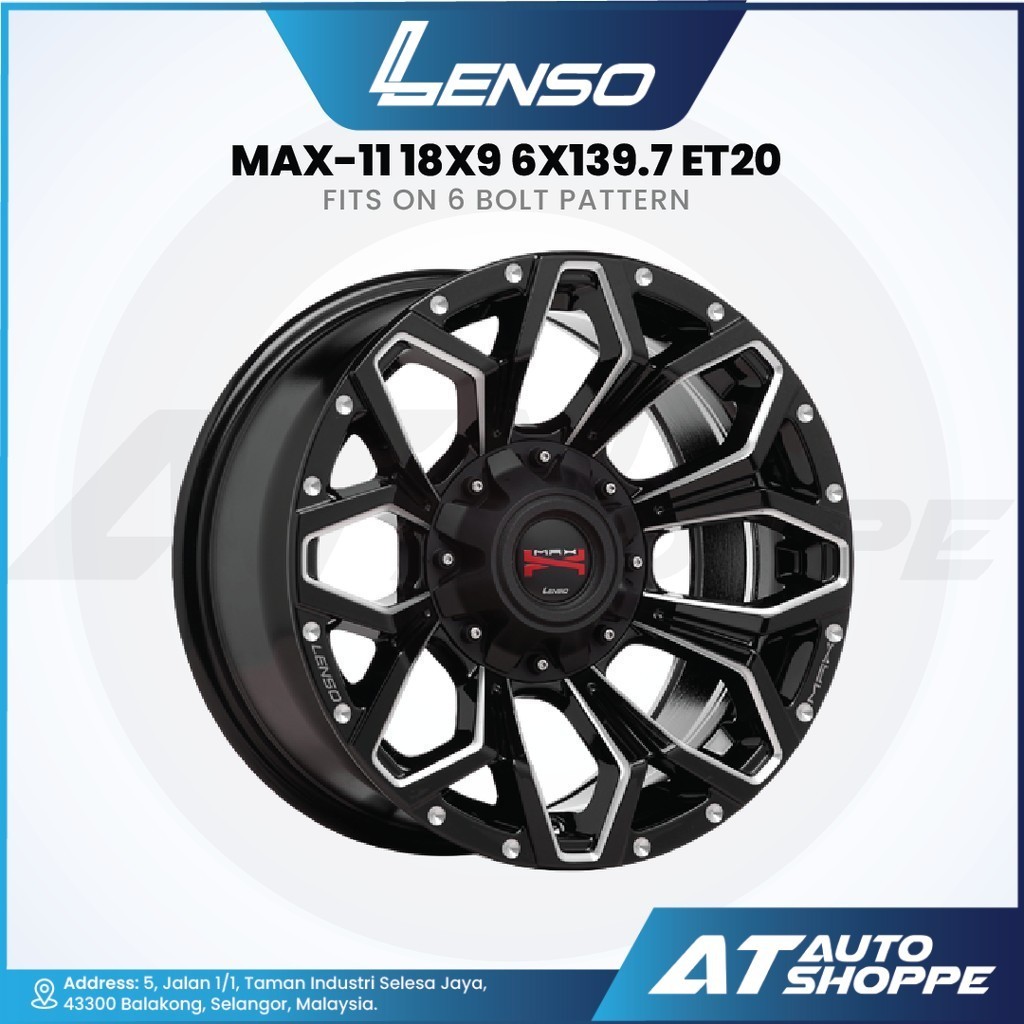Lenso Max-11 - สีดํา / มิล 18x9 ET20 6x139.7 (1 ชิ้น)