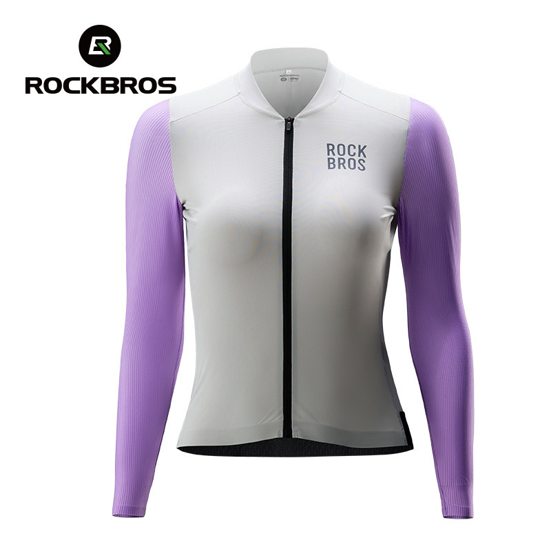 Rockbros แขนยาวผู้หญิงขี่จักรยาน Jersey สบาย Breathable Anti-UV Colourful หญิงเสื้อจักรยานถนน MTB ขี่เสื้อผ้าอุปกรณ์จักรยาน
