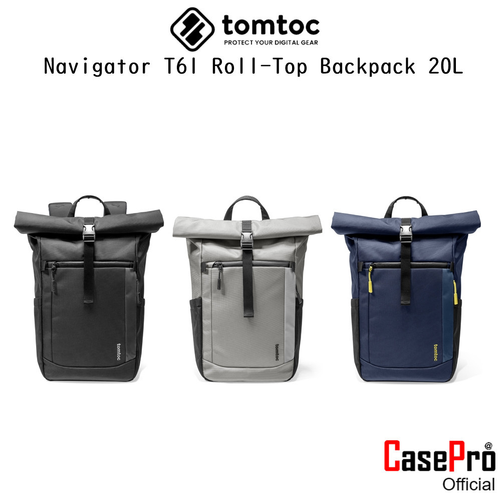 Tomtoc Navigator T61 Roll-Top Backpack 20L กระเป๋าเป้สะพายหลังเกรดพรีเมี่ยม สำหรับ iPad/Macbook และอ