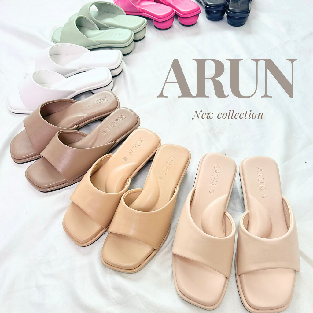 รองเท้าแบรนด์ ARUN รุ่น AR2023 ส้นกลม ดีไซน์ มาการอง พื้นนิ่มพิเศษ