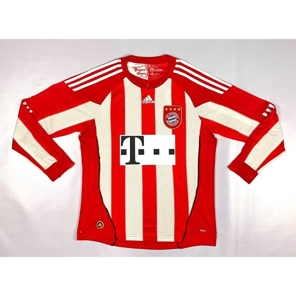 10-11 Bayern Home แขนยาว Vintage Jersey S-XXL ผู้ใหญ่เสื้อแขนยาว Quick Dry กีฬาฟุตบอล Top AAA