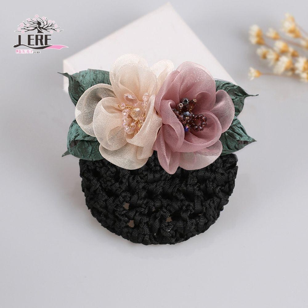 Jeremy1 ผู้หญิง Hairpin Headwear Elegant คลาสสิกคริสตัลโครเชต์ของขวัญสําหรับแม่ของขวัญวันแม่ตาข่ายดอกไม้ Bank Staff แอร์โฮสเตสสไตล์เกาหลี Headdress