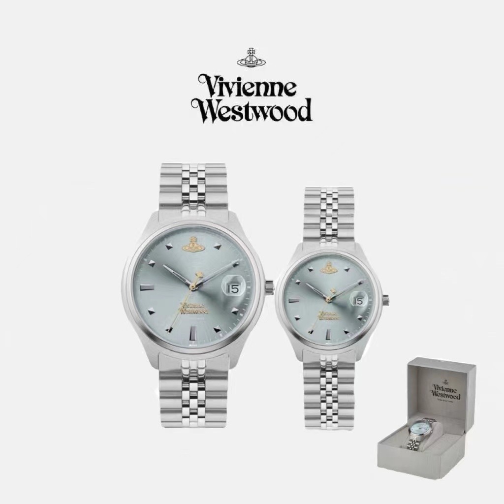 Vivienne Westwood Beautiful Ice Broken Blue Couple/Sister Watch