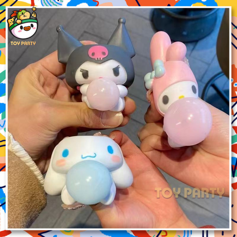 SANRIO 【 24ชม. ตุ๊กตาซานริโอ้kuromi Cinnamoroll ช้าความเครียดบรรเทา Squishy Decompression ของเล่น Melody KT อะนิเมะสาวมือหยิกของเล่น Healing Bubble ของเล่น