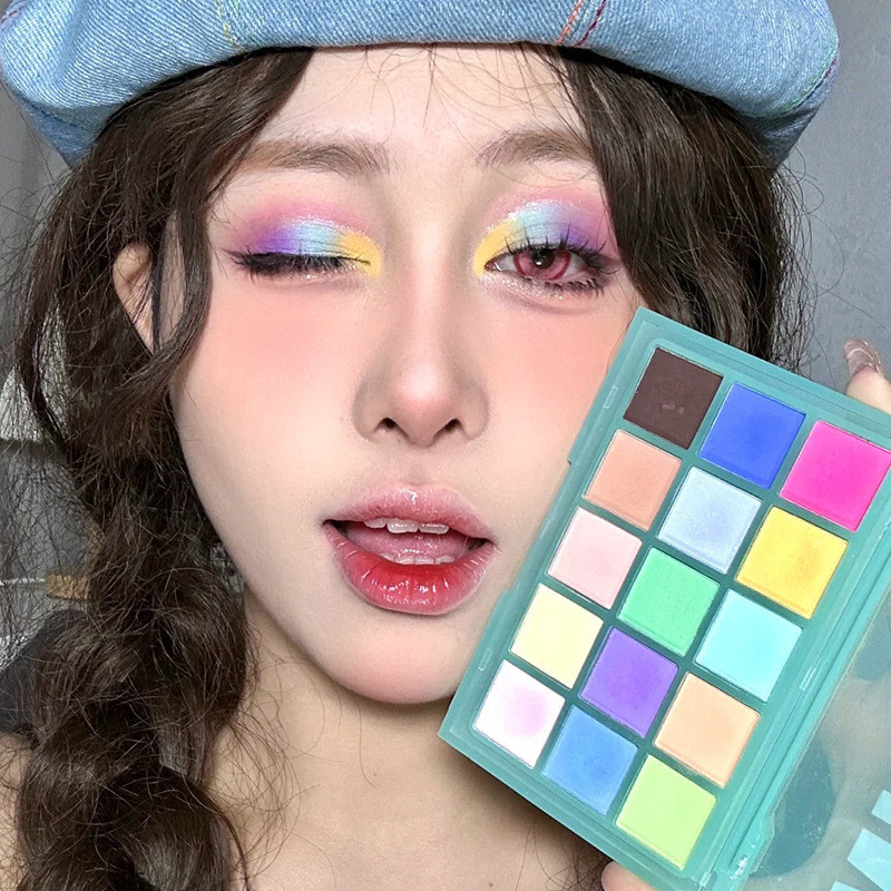 MYHO15 Color Macaron Eyeshadows Palette Pearl Matte กันน้ำไม่เลอะแป้งละเอียดและอายแชโดว์โดปามีน